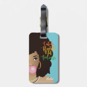 Vliegende vliegtuigen, zwarte vrouwen, tandvlees, bagagelabel (Achterkant verticaal)