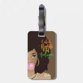 Vliegende vliegtuigen, zwarte vrouwen, tandvlees, bagagelabel (Achterkant verticaal)