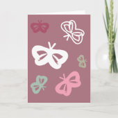 Vliegende vlinders "Gefeliciteerd!" Roze wenskaart Kaart (Voorkant)