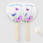 Vliegende Vlinders Hand Ventilator met Aangepaste Handwaaier (Voorkant en achterkant)