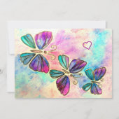 Vliegende Vlinders Happy Birthday Kaart Waterverf (Achterkant)
