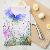 Vliegende vlinders keukenhanddoek (Quarter Fold)