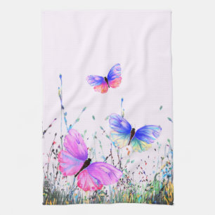 Vliegende vlinders keukenhanddoek
