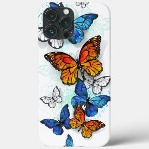 Vliegende Vlinders Morpho en Monarch iPhone 13 Pro Max Hoesje