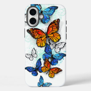 Vliegende vlinders Morpho en Monarch iPhone 16 Plus Hoesje
