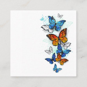 Vliegende Vlinders Morpho en Monarch Contactkaartje