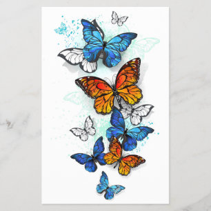 Vliegende Vlinders Morpho en Monarch Flyer