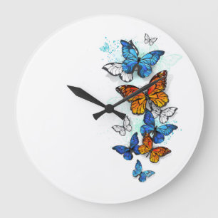 Vliegende Vlinders Morpho en Monarch Grote Klok
