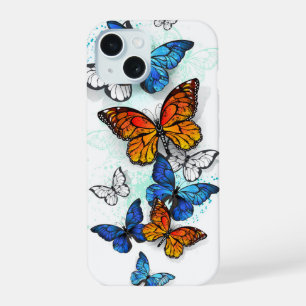Vliegende Vlinders Morpho en Monarch iPhone 15 Hoesje