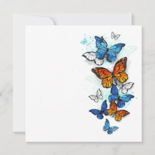 Vliegende Vlinders Morpho en Monarch Kaart