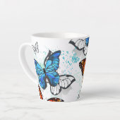 Vliegende Vlinders Morpho en Monarch Latte Mok (Linkerhoek)