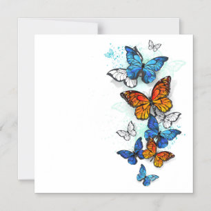Vliegende vlinders Morpho en Monarch Magnetische Uitnodiging