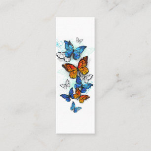 Vliegende Vlinders Morpho en Monarch Mini Visitekaartje