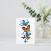Vliegende Vlinders Morpho en Monarch Plaatskaartje (Staand voorkant)