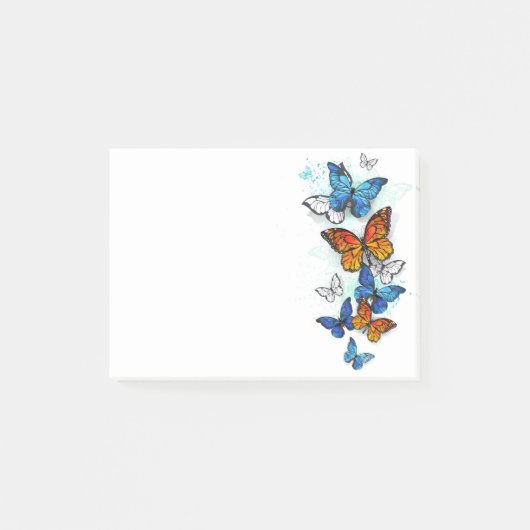 Vliegende Vlinders Morpho en Monarch Post-it® Notes (Voorkant)