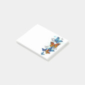 Vliegende Vlinders Morpho en Monarch Post-it® Notes (Schuin)