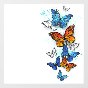 Vliegende Vlinders Morpho en Monarch Raamsticker