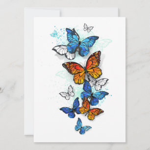 Vliegende Vlinders Morpho en Monarch Save The Date