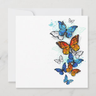 Vliegende Vlinders Morpho en Monarch Save The Date