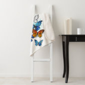 Vliegende Vlinders Morpho en Monarch Sherpa Deken (In situ)