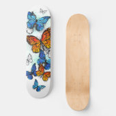 Vliegende Vlinders Morpho en Monarch Skateboard (Voorkant)