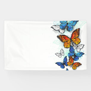 Vliegende Vlinders Morpho en Monarch Spandoek
