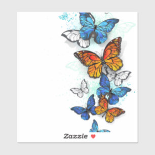 Vliegende Vlinders Morpho en Monarch Sticker