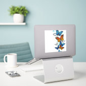 Vliegende Vlinders Morpho en Monarch Sticker (Laptop op bureau)