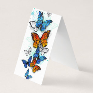 Vliegende Vlinders Morpho en Monarch Visitekaartjes