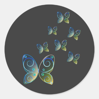 Vliegende Vlinders natuur Hoodie Ronde Sticker