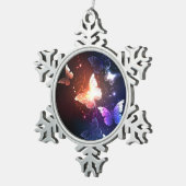 Vliegende vlinders tin sneeuwvlok ornament (Rechts)
