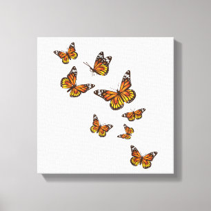 Vliegende Vlinders - Vlinder Liefhebber Tuinier En Canvas Afdruk