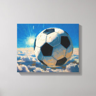 Vliegende Voetbal Bal Kunstwerk (Olie Schilderij N Canvas Afdruk
