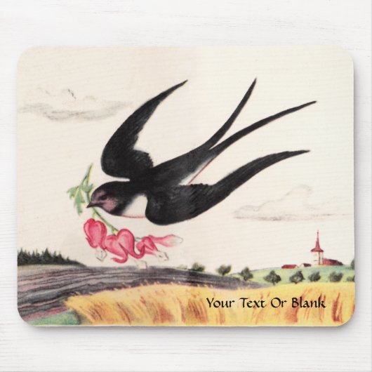 Vliegende vogel met bloemen muismat (Voorkant)