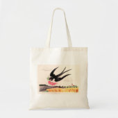 Vliegende vogel met bloemen tote bag (Voorkant)