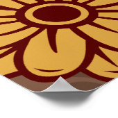Vliegende vogel met Flowers Damask Pattern Poster (Hoek)