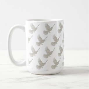 Vliegende Vogel Tan Linnen Scandinavisch Patroon Koffiemok