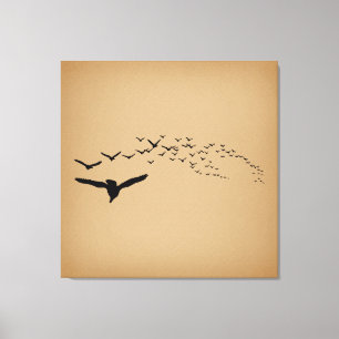 vliegende vogels canvas afdruk