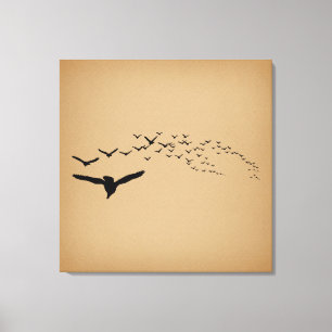 vliegende vogels canvas afdruk