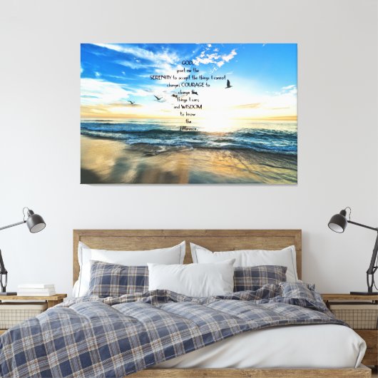 Vliegende vogels in de hemel Serenity Prayer Canvas Afdruk (Insitu (Slaapkamer))
