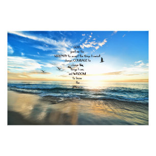 Vliegende vogels in de hemel Serenity Prayer Foto Afdruk