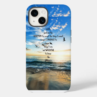 Vliegende vogels in de hemel Serenity Prayer iPhone 14 Hoesje