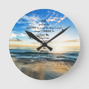 Vliegende vogels in de hemel Serenity Prayer Ronde Klok