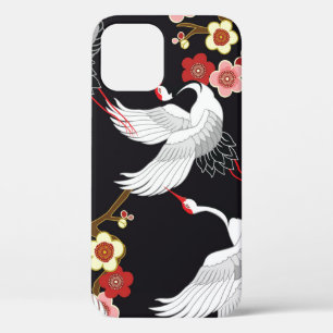 Vliegende vogels: Kraan Heron Japans. iPhone 12 Hoesje