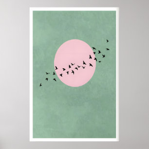 Vliegende Vogels Muurkunst - Minimale Silhouetten Poster