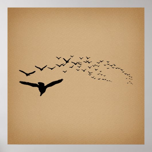  vliegende vogels poster (Voorkant)