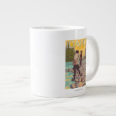 Vliegende vrouwenIdahoVintage-reisposter Extra Grote Mok (Voorkant rechts)