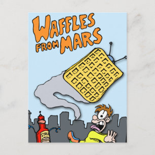 Vliegende wafels van Mars! Briefkaart
