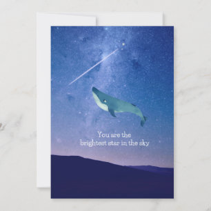 Vliegende walvis feestdagenkaart
