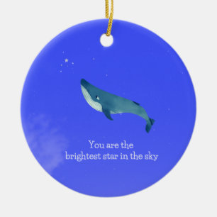 Vliegende walvis keramisch ornament